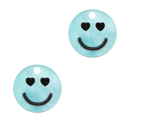Smiley bedel plexx hearts Shiny tiffany Blue