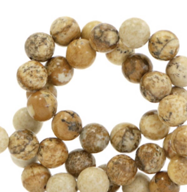 4mm natuursteen kralen Tan brown
