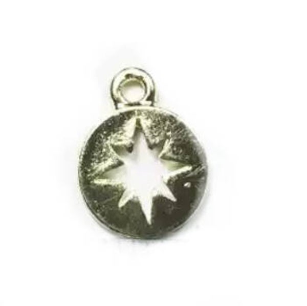 Bedel / hanger metaal cut out star goud