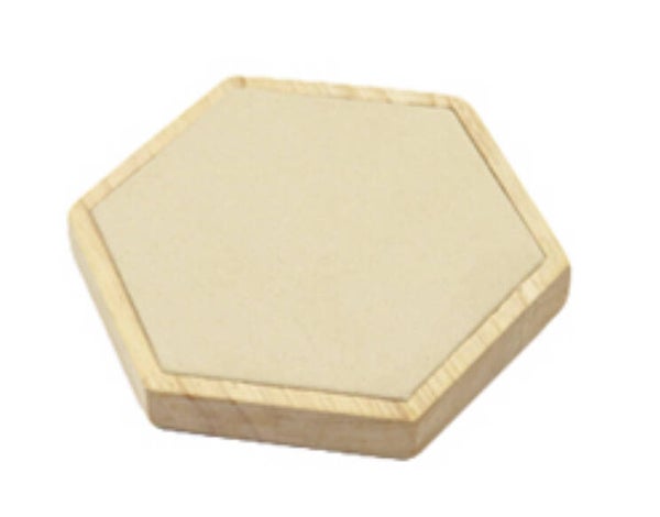 Display hexagon hout suède natural beige