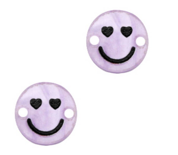 Smiley tussenstuk plexx Hearts shiny lilac purple
