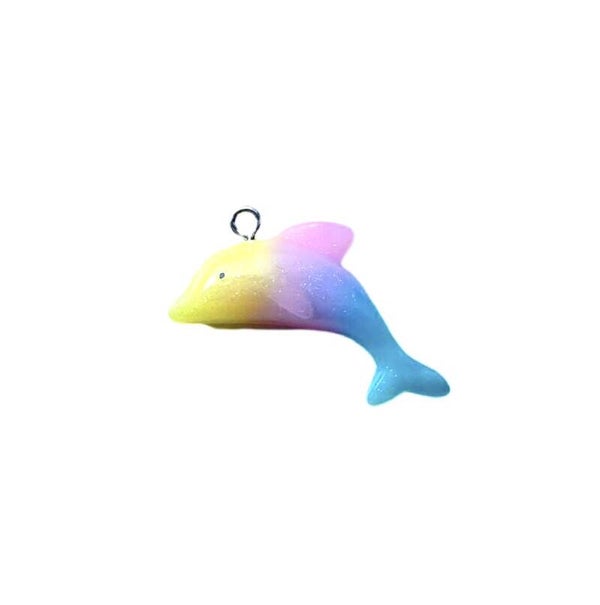 Bedel / hanger Dolfijn yellow / pink / blue