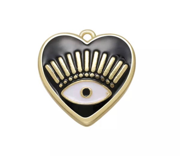 Bedel boze oog / hart Zwart - Goud
