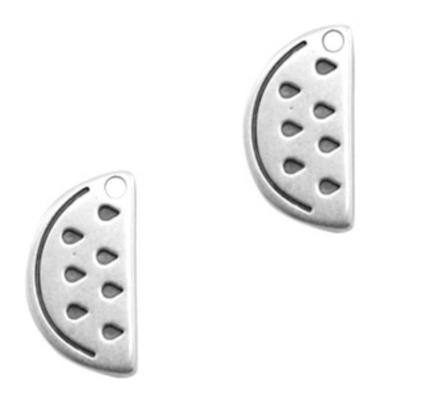 DQ bedel/ hanger watermeloen zilver