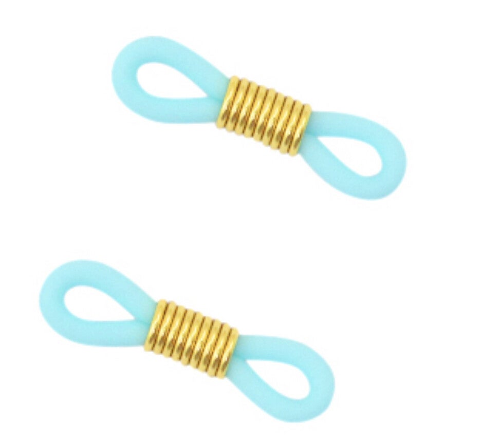 Brillen koord eindje light blue-gold