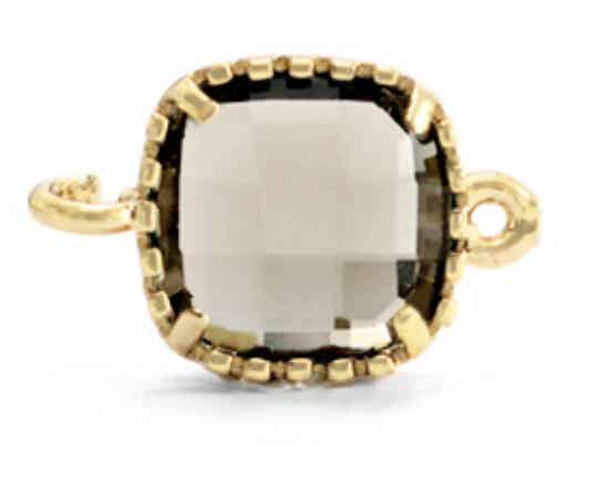 Crystal glas tussenstuk square black diamond - gold