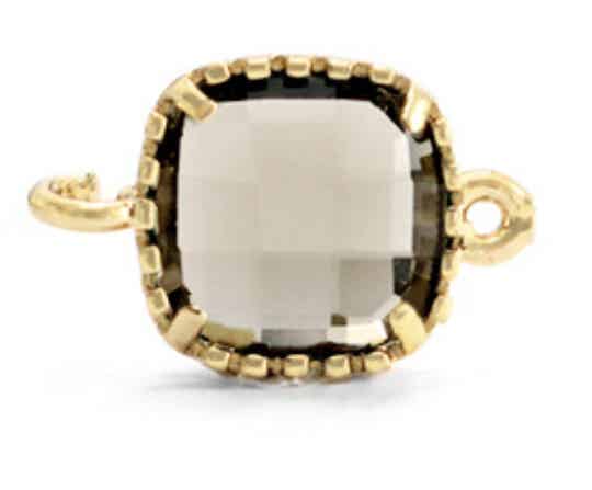 Crystal glas tussenstuk square black diamond - gold