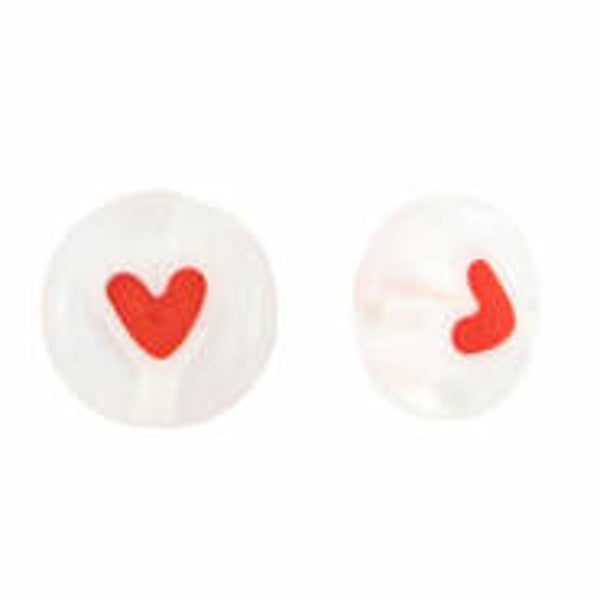 Millefiori glaskralen disc heart