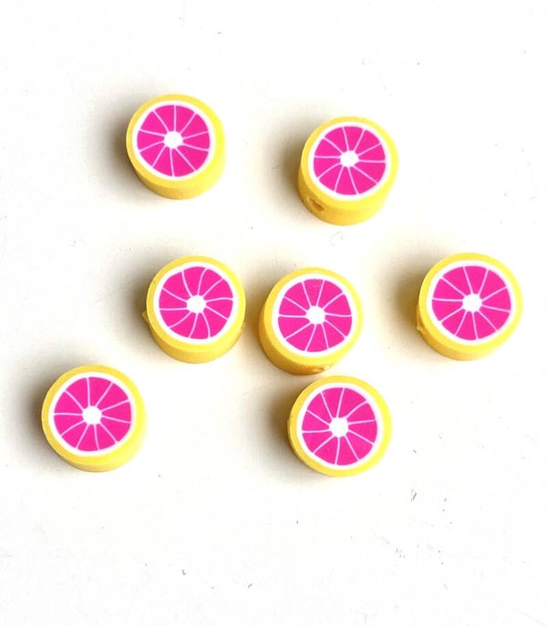 Polymeer kralen grapefruit