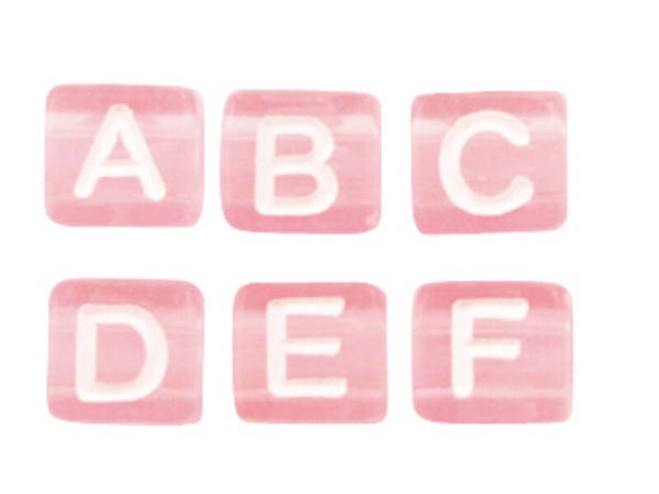 Acryl letterkralen mix pink-white