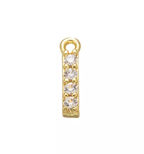 Bedel zirkonia goud letter i