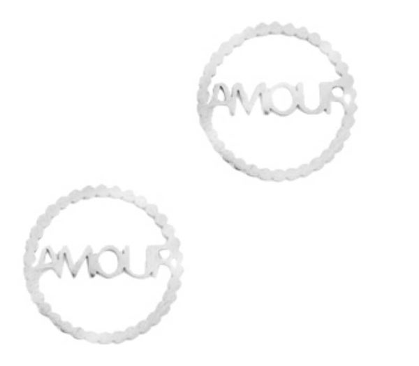 Stainless steel Tussenstuk Amour Zilver