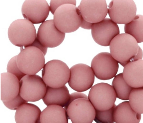 4mm Acryl kralen matt lantana pink
