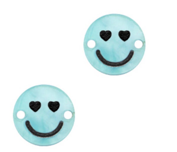 Smiley tussenstuk plexx hearts shiny tiffany blue