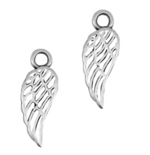 DQ bedel / hanger angel wings zilver