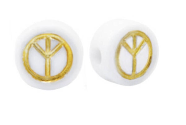 Letterkralen Peace white Gold