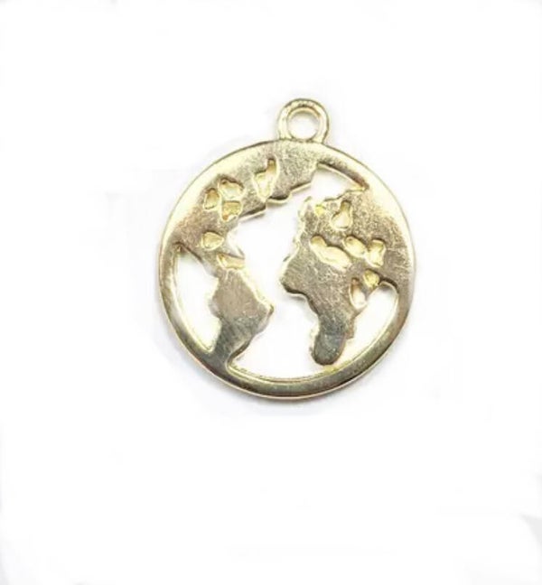 Wereldbol metaal bedel goud