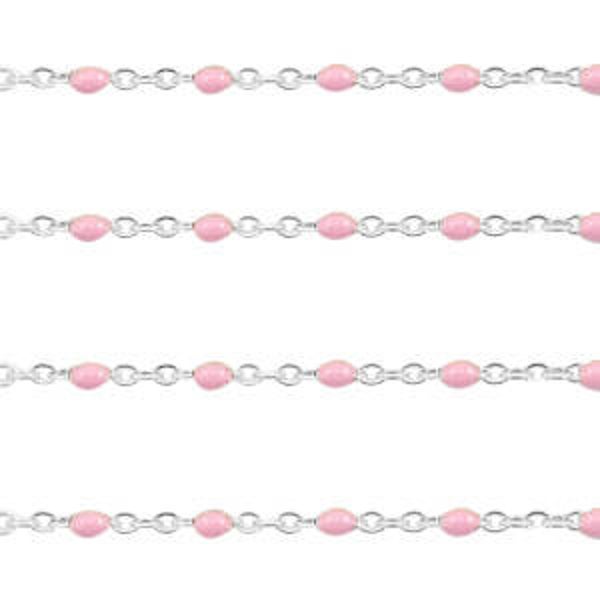 Stainless steel bolletjes jasseron 2mm roze - zilver