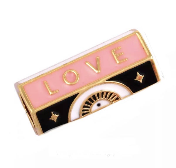 Message Beads love Pink / Black
