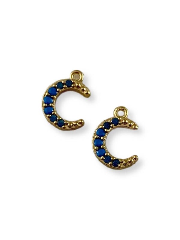 Stainless steel bedel blue moon gold