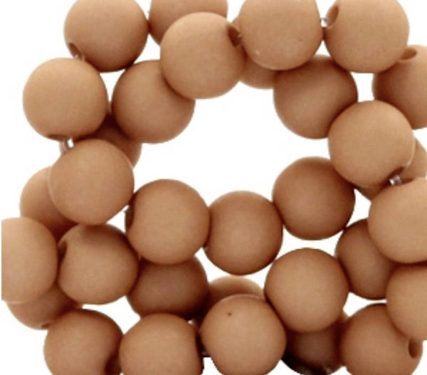 6mm Acryl kralen matt toasted nut brown