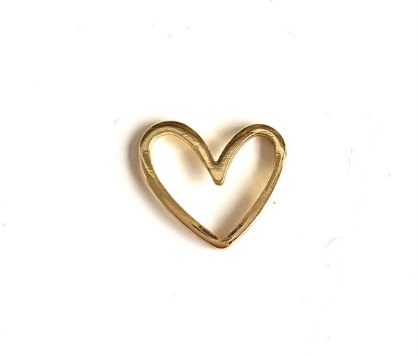 Tussenstuk heart Goud 12x13mm gold plated