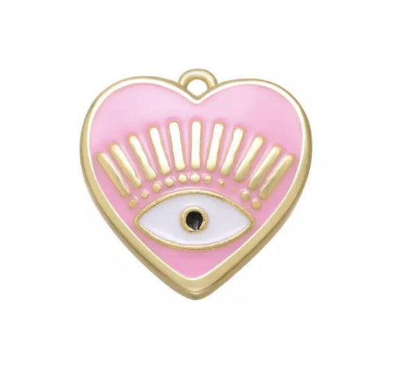 Bedel boze oog / hart roze - goud