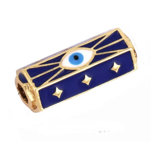 Message Beads blue / white Gold