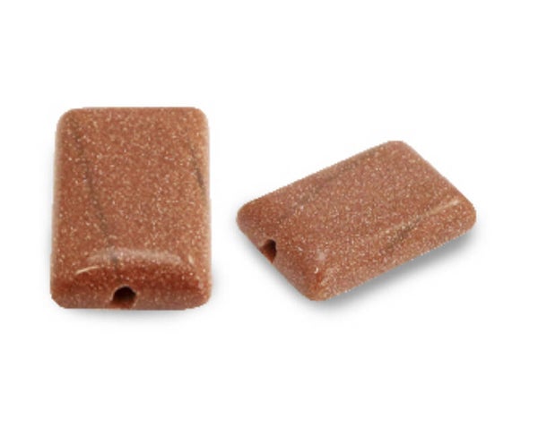 Half edelsteen kraal Gold stone brown