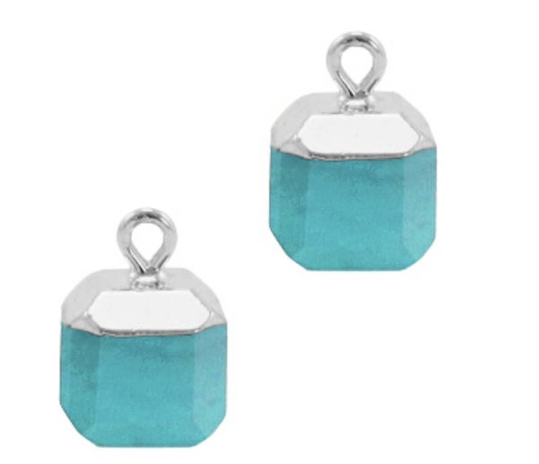 Natuursteen hanger Turquoise Blue - Silver