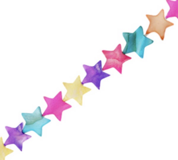 Schelp kralen star multicolor 6mm