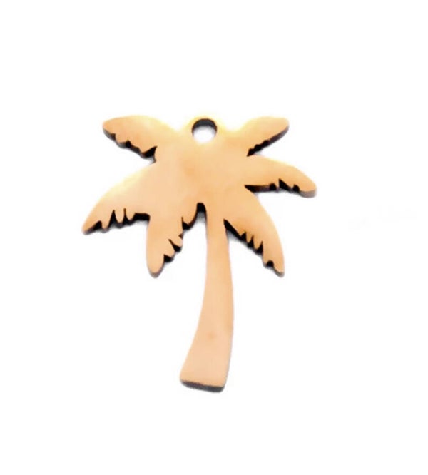 Stainless steel bedel Palmboom Goud