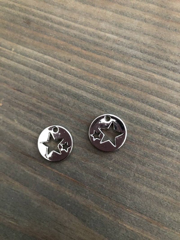 Bedel / hanger two stars zilver