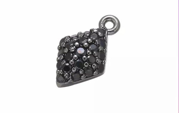 Zirkonia bedel / hanger ruit. Black