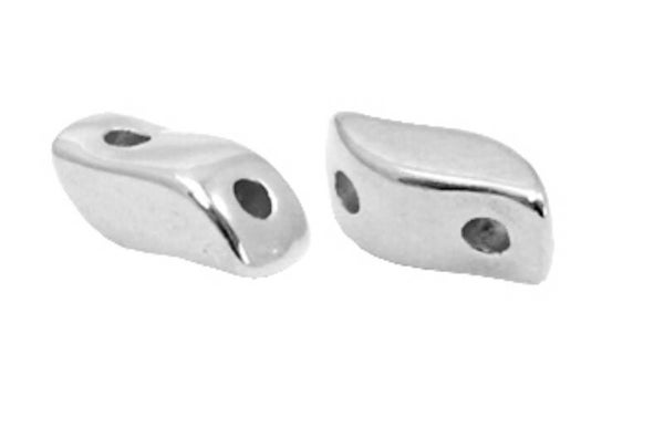 DQ duo beads irregular silver plated
