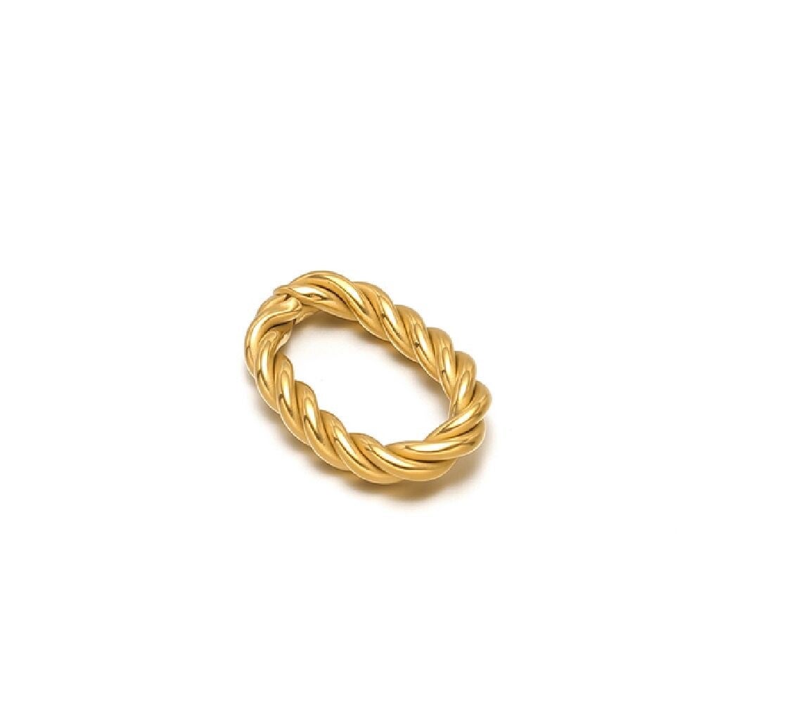 Tussenstuk stainless steel goud twisted