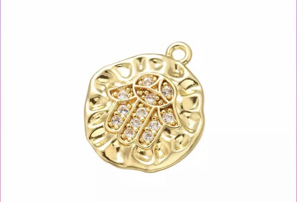 Zirkonia bedel / coin hand Goud