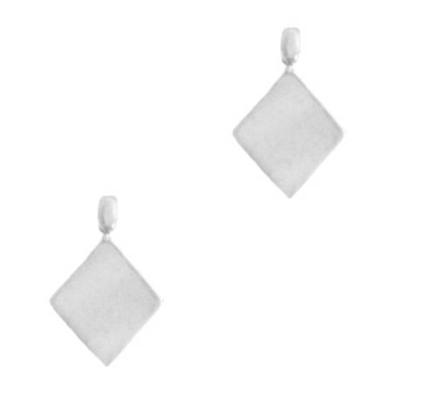 Stainless steel bedel Ruit zilver 10x8mm