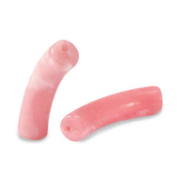 Tube kralen acryl Light pink Marble