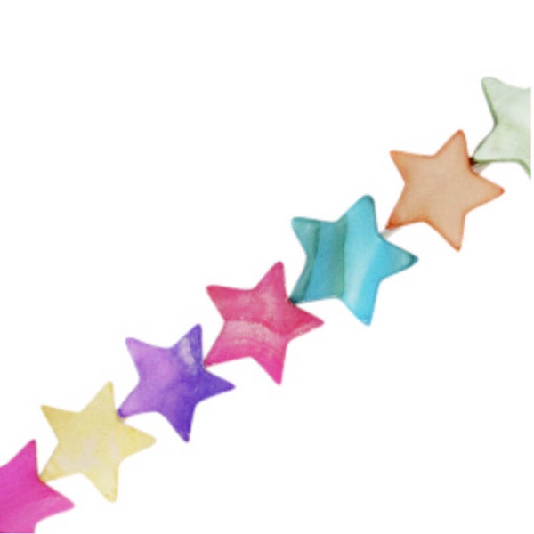 Schelp kralen star multicolor 12mm