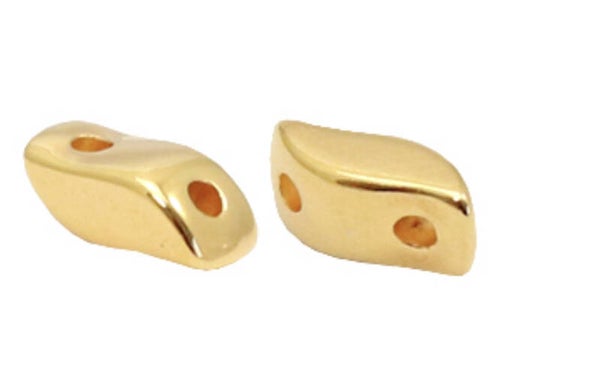 DQ duo beads irregular Gold plated