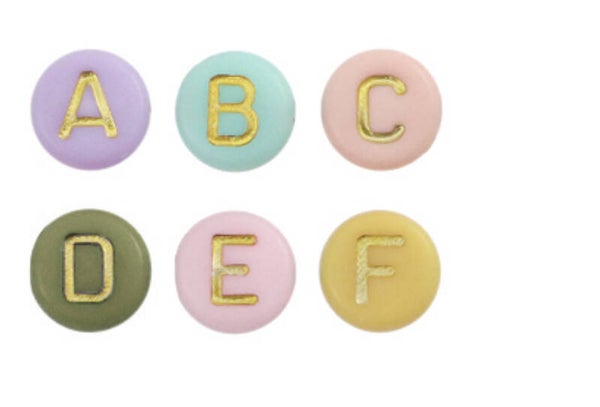 Letter kralen mix pastel