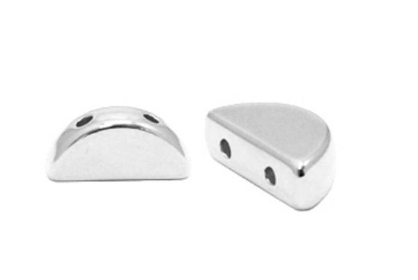 DQ duo beads semi circle antiek zilver