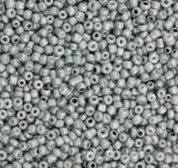 Rocailles 12/0 2mm Mid grey. 