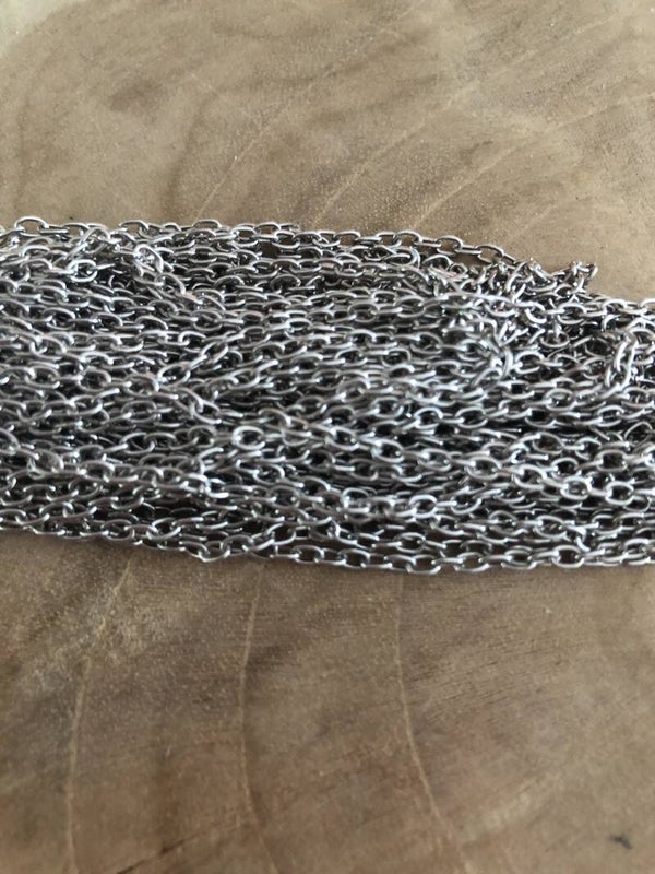 Jasseron antiek zilver rhodium 2,5 mm