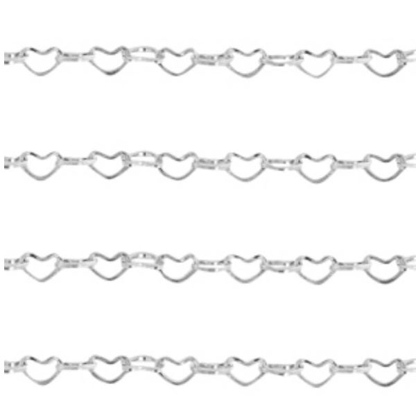 Stainless steel jasseron Hearts zilver
