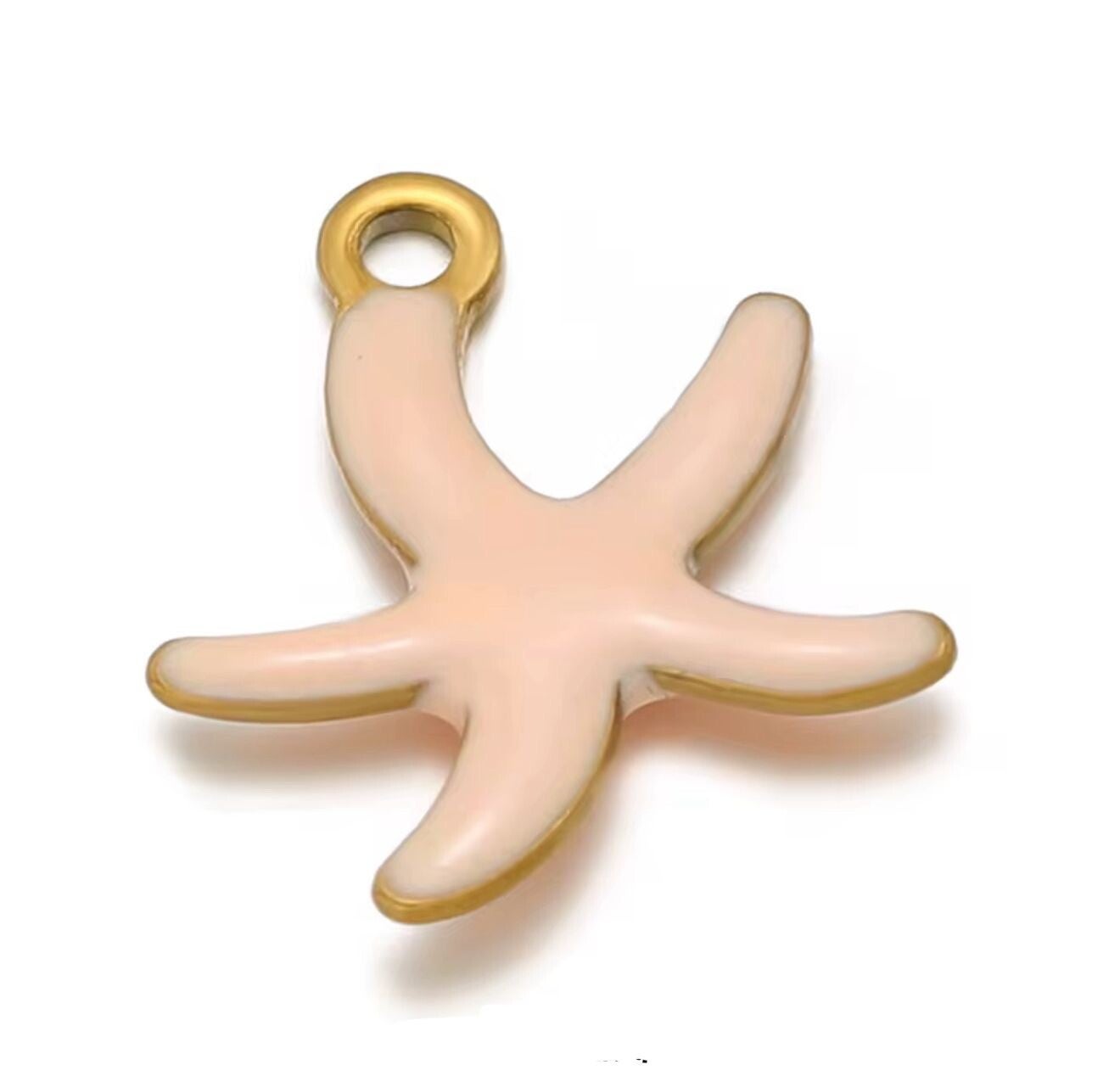 Stainless steel bedel zeester-oranje goud
