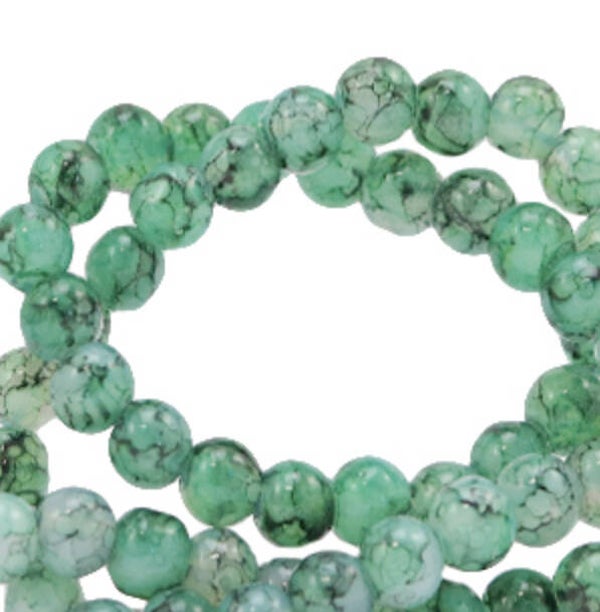 Glaskralen 4 mm gemêleerd Green ash