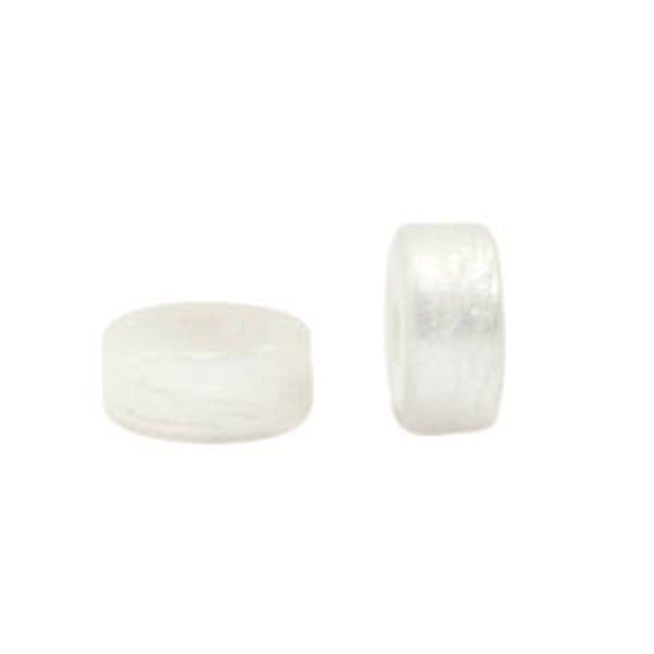 Polaris kralen disc 4mm Pearl white