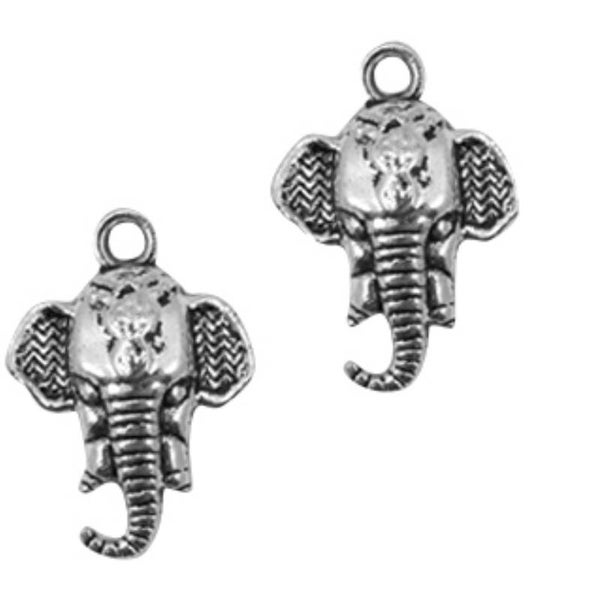 Metaal bedel olifant zilver 